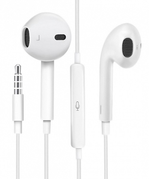USAMS earphones με μικρόφωνο EP-22, 3.5mm, 14mm, 1.2m, λευκά HSEP2201