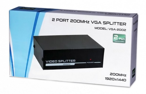 POWERTECH VGA splitter CAB-G031, 1 σε 2 συσκευές, 1920x1440px, 200MHz CAB-G031