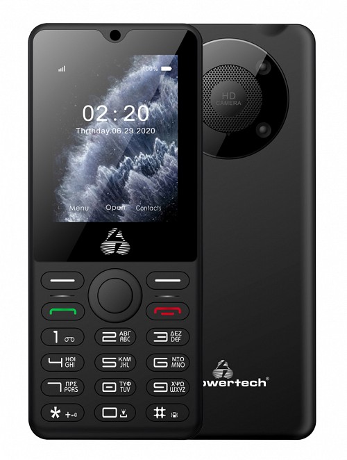 POWERTECH κινητό τηλέφωνο Milly Big II, 2.4", με φακό, μαύρο PTM-32